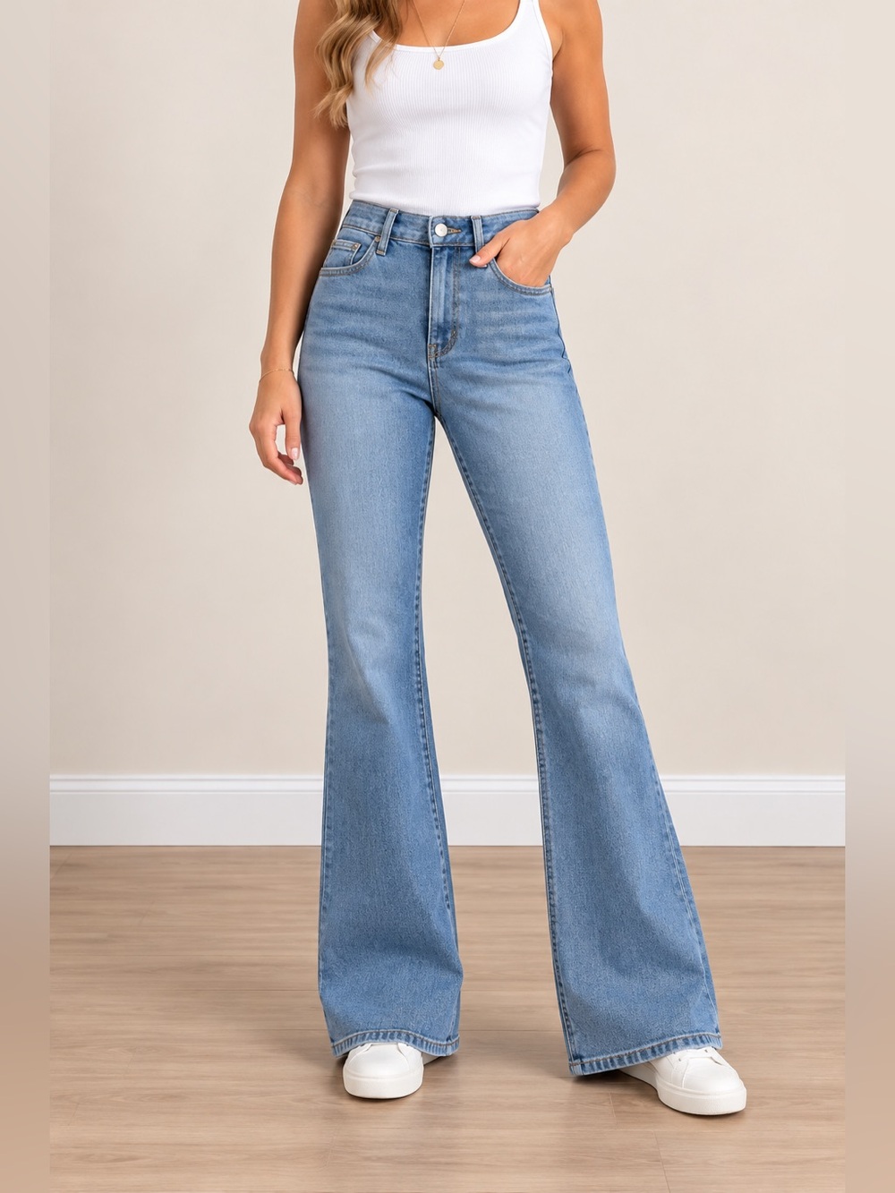 LC Lauren Conrad Super High Rise Flare Jeans Size 10 Long 33” Inseam